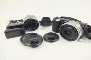 □ SONY ソニー NEX-5 ミラーレス一眼レフカメラ SEL1855 SEL16F28 3.5-5.6/18-55 2.8/16 現状品 中古 240606B5106