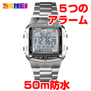 30m防水 デジタル腕時計 ダイバーズ カジュアルビジネス タイマー シルバー銀ステンレス360 CASIOカシオチプカシDB-360-1Aではありません