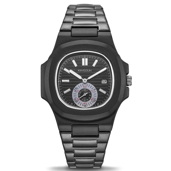 メンズ腕時計 ブラック×ブラック ステンレス (パテック・フィリップ ノーチラスではありません）カレンダー日付