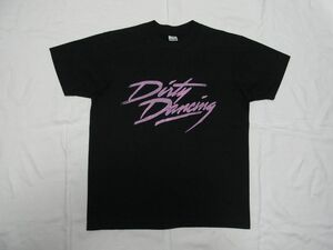 ☆ 80s USA製 ビンテージ Dirty Dancing ダーティ ダンシング Tシャツ sizeL 黒 ☆古着 映画 プロモ オールド Flashdance フラッシュダンス