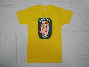 ☆美品・未着用☆ 70s USA製 BONITA BANANAS ボニータ バナナ Tシャツ sizeM 黄 ☆古着 デッドストック ENANO Dole Chiquita オールド 80s