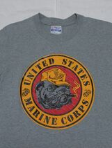 ☆美品・未着用☆ 80s USA製 ビンテージ USMC デビルドッグ Tシャツ sizeM グレー ☆古着 デッドストック ミリタリー オールド Hanes 90s_画像2