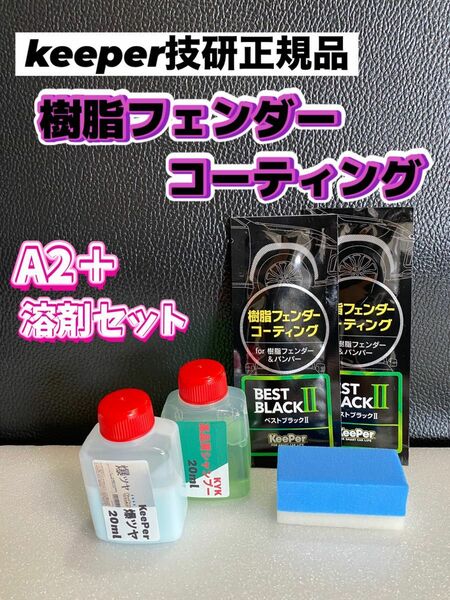 【キーパー技研正規品】★樹脂フェンダーコーティング★2枚◎付属品◎施工手順書【A+溶剤セット】