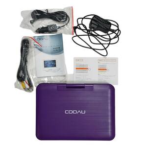 ◆中古品◆COOAU ポータブルビデオプレイヤー CU-101 10.1インチ DVDプレーヤー パープル R64509NL