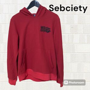 Subciety サブサエティ パーカー スウェット 赤 レッド トレーナー