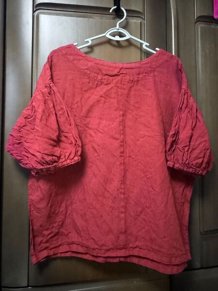 ドミンゴブロカント D.M.G Brocant リネンパフスリーブワイド モンシェットシャツ プルオーバー・36-155L