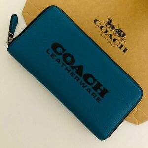 COACHコーチ長財布　レディースのブルー色新品財布　おすすめ