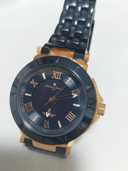 （美品）Salvatore Marra SM18112ー1サルバトーレ 　マーラ　　電波ソーラー メンズ 腕時計 稼働品
