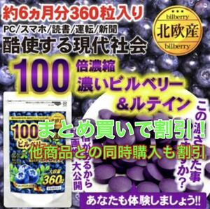 100倍濃縮 ビルベリー&ルテイン コンドロイチン 健康 サプリメント 約6ヶ月