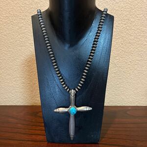navajo Old Poe n turquoise Cross pendant Navajo pearl set Indian jewelry Vintage antique 