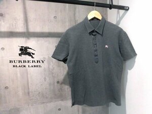 BURBERRY BLACK LABEL バーバリーブラックレーベル/ポロシャツ 3/半袖シャツ/隠しノバチェックアクセント/メンズ/グレー/三陽商会