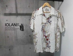 IOLANI イオラニ/和柄 アロハシャツ XL/レーヨン ハワイアンシャツ/半袖 オープンカラーシャツ/メンズ/192302