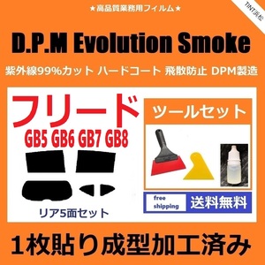 ★１枚貼り成型加工済みフィルム★ フリード GB5 GB6 GB7 GB8 【EVOスモーク】 ツールセット付き　D.P.M Evolution Smoke ドライ成型