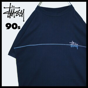 《STUSSY/ステューシー》90s　紺タグ　USA製　ビンテージ　Tシャツ　紺