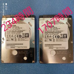 HDD500GBx2 2.5インチ 7mm TOSHIBA 使用時間（少1707H及び極少243H） ハードディスク