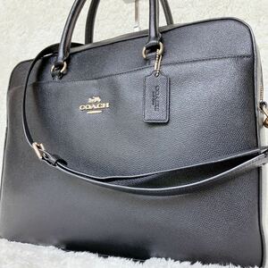 [ beautiful goods /A4 storage ] hard-to-find goods 1 jpy Coach COACH tote bag business bag briefcase hand 2way leather men's black black 