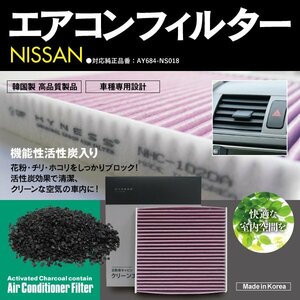 【送料無料】エアコンフィルター 高性能タイプ マーチ K13 系 AY684-NS018 AY685-NS018 活性炭配合 花粉 PM2.5対策