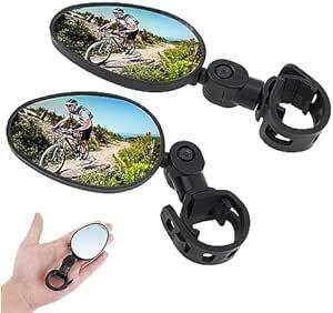  Samco s bicycle rearview mirror 2 piece set 360° rotation round convex surface wide field of vision angle door out sport for motorcycle mirror easy installation adjustment possibility rhinoceros 