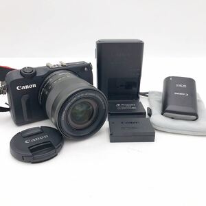 Canon Canon беззеркальный однообъективный камера EOS M2 линзы комплект SPEEDLITE90EX зарядное устройство аккумулятор ×2 черный рабочее состояние подтверждено [NK6204]
