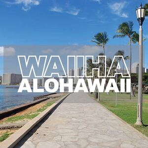 WAIIHA ALOHAWAIIステッカー 白色 ハワイ アロハ USDM HDM