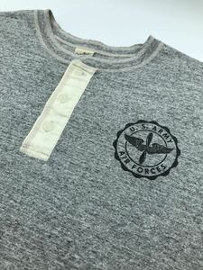 【日本製】Buzz Rickson's 半袖バズリクソンズ ヘンリーネック Teeシャツ /ヘザーグレー/M/フリーホイラーズ　トイズマッコイ