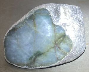  Myanma production large natural book@.. raw ore 655g1 surface cut polished [JADEITE]