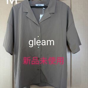 新品未使用【gleam】シャツブラウス　ブラウン　M