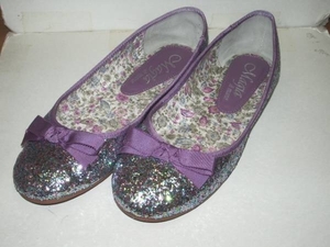 *MIX color g Ritter lame × lavender ribbon pumps *24.5cm* Kirakira fashion *