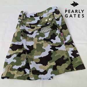 * new goods regular goods summer thing PEARLYGATES/ Pearly Gates ko- drain stretch silver chewing gum short pants 5(L) ( duck pattern )
