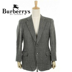 A4363/秋冬 総裏 BURBERRY バーバリー ウール ツイード チェック テーラード シングル2Bジャケット 170 AB5 灰色/メンズ スーツ用 ビジネス