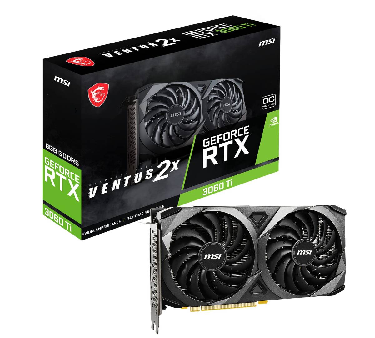 【中古】MSI GeForce RTX 3060 Ti VENTUS 2X 8G OCV1 LHR グラフィックスボード VD7798