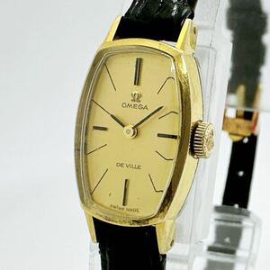 0602a オメガ OMEGA 稼働品 デビル DE VILLE レディース 腕時計 手巻き ゴールドカラー アンティーク ヴィンテージ
