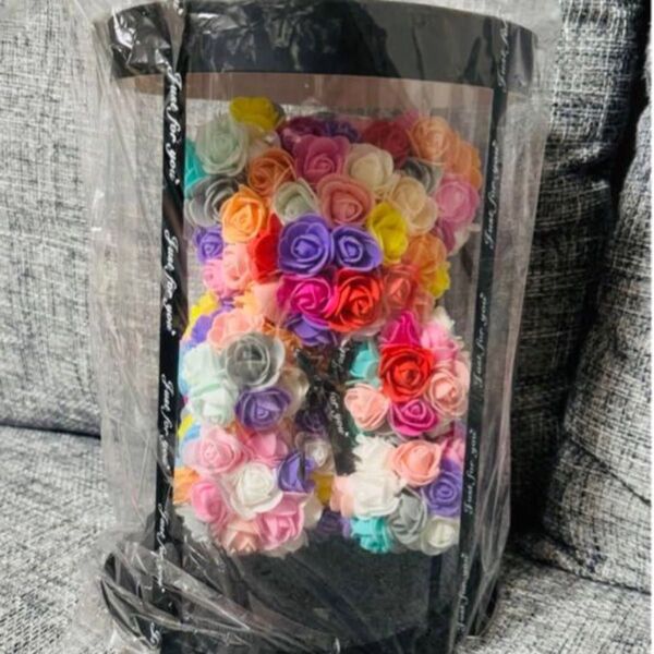 【人気商品】FLORASHOW ローズベア 枯れない花 造花 ぬいぐるみ