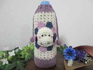  hand made PET bottle cover (500ml) lacework . flower motif simaenaga motif 