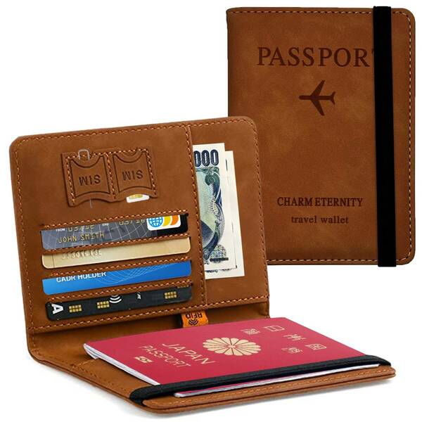 【特価商品】軽量 高級PUレザー コンパクト ラベルウォレット カードケース おしゃれ パスポート 海外旅行 多機能収納ポケット 
