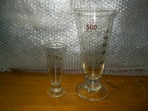 計量カップ　miyahara 　ガラス瓶　気泡　　100ml　500ｍl 　2個セット　19610ア9番_画像1