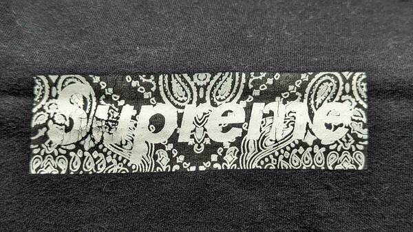 初期 Supreme Paisley Box Logo Tee L 2001年 シュプリーム ペイズリー ボックスロゴ Tシャツ bandana