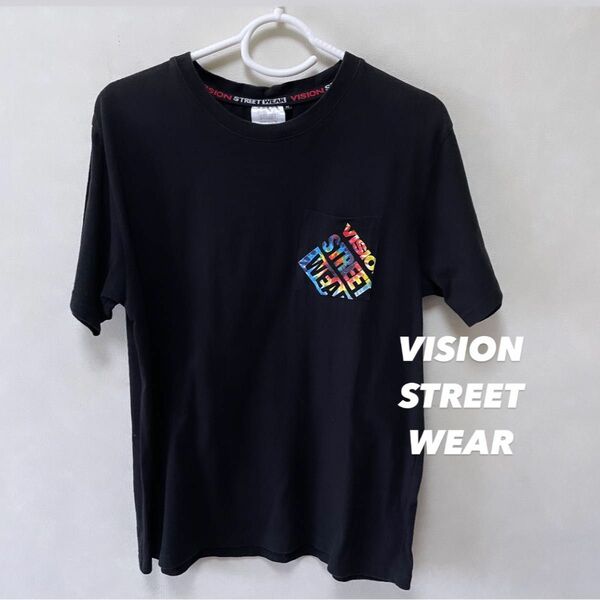【VISION STREET WEAR】ロゴブラック 半袖Tシャツ