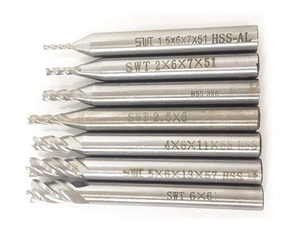  carbide endmill is chair steel HSS 4 sheets blade 7 pcs set 1.5mm 2mm 2.5mm 3mm 4mm 5mm 6mm cut .f rice processing router CNC bit 