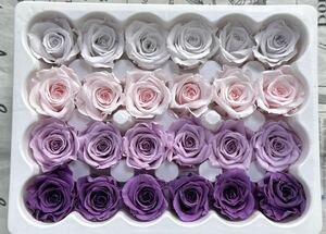  консервированный цветок цветок диаметр 2-2.5cm 24 колесо роза лиловый & розовый 