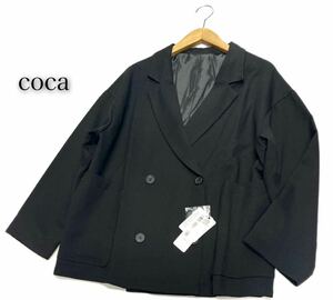 coca★コカ★（M）オーバーサイズ テーラードジャケット ダブル/黒 未使用