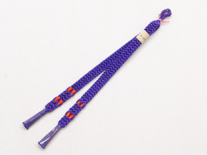 正絹平織り羽織紐(紫、オレンジ)