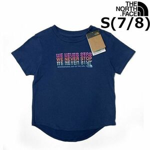 売切り【正規新品】THE NORTH FACE◆GIRLS S/S GRAPHIC TEE 半袖 Tシャツ US限定 グラフィック アウトドア キャンプ(S)青 240517-10