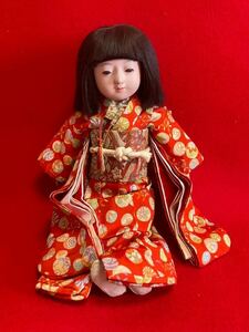 コレクター所蔵品 市松人形 日本人形 アンティーク 抱き人形 丸平 豆人形 玩具 雛人形 ビスクドール 戦前 縮緬 昭和初期 大木平蔵
