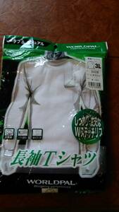 作業着 長袖メンズＴシャツ 綿100％　3Lサイズ /ホワイト【5C】新品 未使用