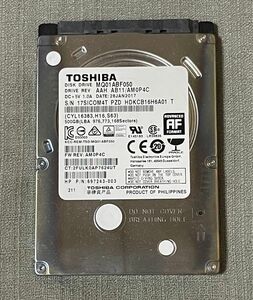 【正常判定】 2.5インチ 500GB TOSHIBA 東芝 MQ01ABF050 中古品 (B)