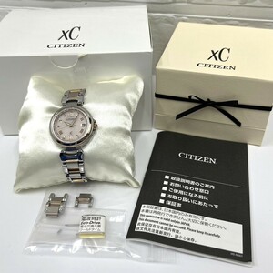 3172■CITIZEN　XC　シチズン　クロスシー　エコドライブ　H246-T019081　電波ソーラー　ピンク文字盤　稼働　レディース