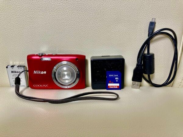 【本体美品】Nikon COOLPIX S2900 レッド　2005万画素