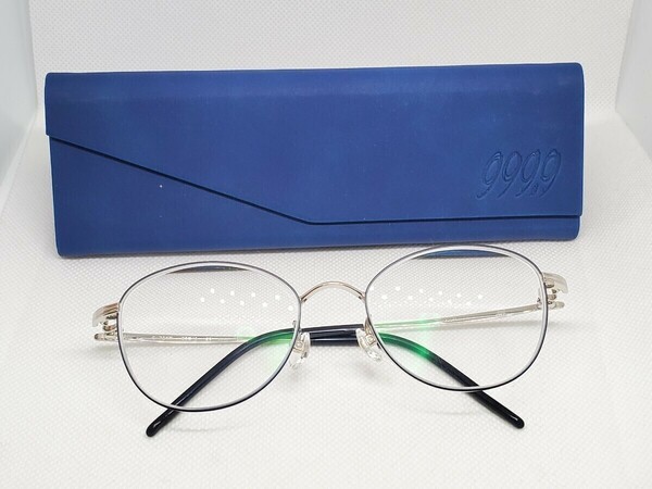 フォーナインズ眼鏡 999.9 メガネ S-761T ウェリントン 日本製 フレーム 2050シルバー 白山眼鏡 金子眼鏡 エフェクターメガネ BJ CLASSIC