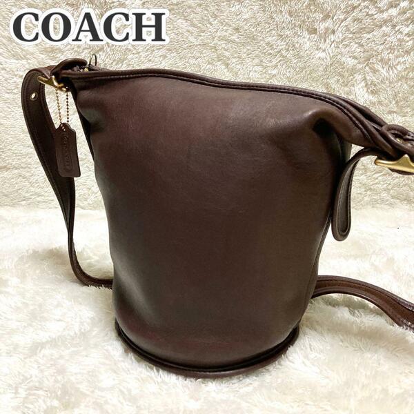 COACH コーチ オールドコーチ ヴィンテージ レザーショルダーバッグ バケツ型 トートバッグ 9953 ブラウン系 肩掛け 斜め掛け クロスボディ